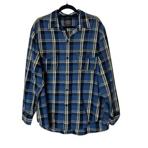 Polo Jeans Co Ralph Lauren Sz Men XL Classic Plaid Button Front Shirt